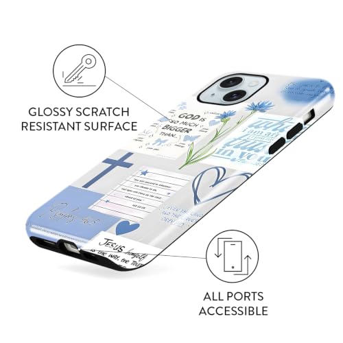 Cute Blue Jesus Christian Phone Case for iPhone 15 Plus 6.7'' - color: Blue, size: iPhone 15 Plus