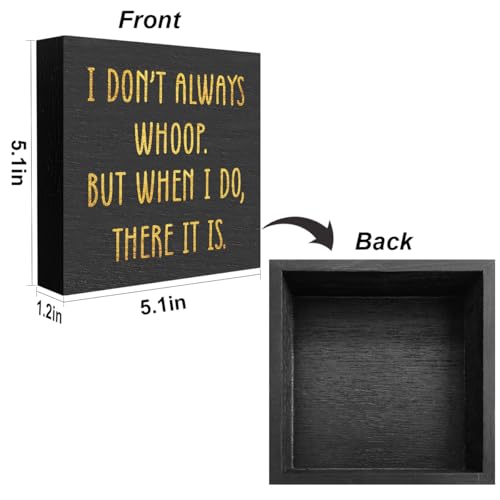 Funny Quotes Office Supplies Rustic Desk Decor Black Wooden Box Sign - color: Black 1145