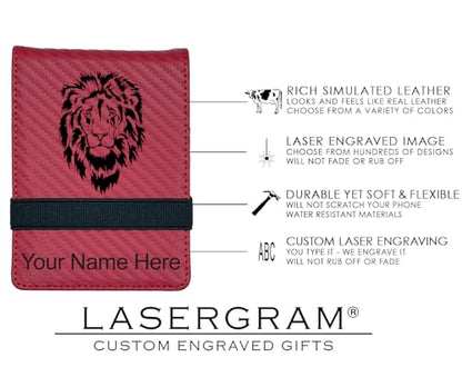 LaserGram Mini Padfolio with Notepad and Pen, Celtic Cross, Personalized Engraving Included (Carbon Fiber Red) - color: Carbon Fiber Red