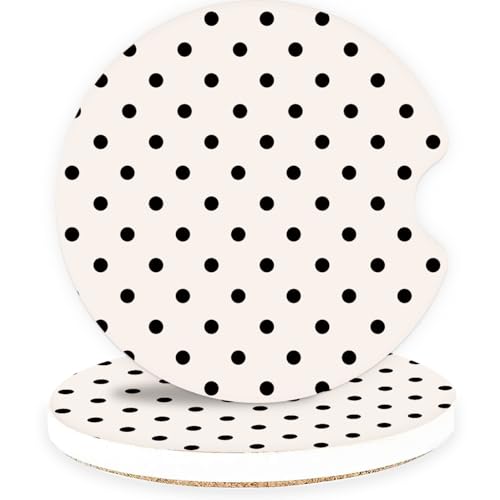 Car Coasters for Cup Holders, 2 Pack Absorbent Ceramic Cup Holder Coasters for Car, Car Cup Coasters with Stylish Design, Cute Car Accessories for Women Interior, Universal Fit (Biscuit Beige) - color: Biscuit Beige