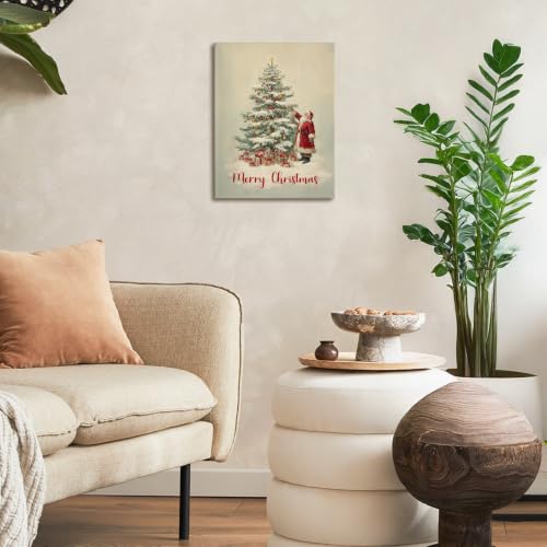 SHQIEUDH Merry Christmas Tree Santa Winter Wall Art Decor Framed 11x14 - color: christmas-05