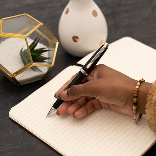 Cross Lume Personalized Ballpoint Pen in Obsidian Black Resin, Chrome Trim - color: Obsidian Black