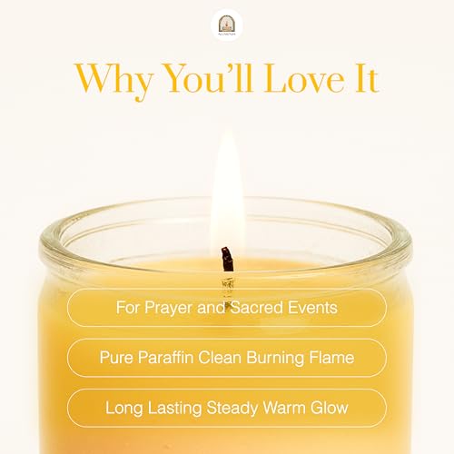 3pk Yellow Amarillo 90hr | 7-Day Prayer Candles - Glass Jar Veladoras, Unscented Paraffin Wax | Success, Luck & Confidence Novena - Catholic Hispanic Church Altar, Memorial Vigil & Prosperity - color: Yellow