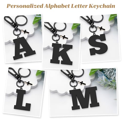 Dabihu Letter Keychain Christian Letter A-Z Alphabet Keyring for Backpack Handbag Alphabet Monogram Key Chain - color: H