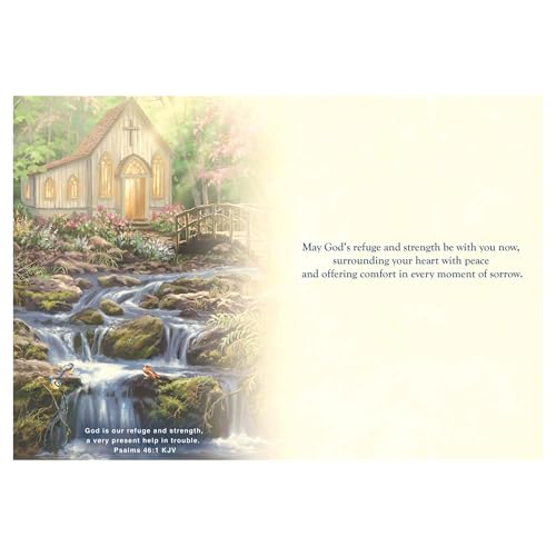 KJV Church Stream Sympathy Card, 1 Count - color: Peaceful Prayer