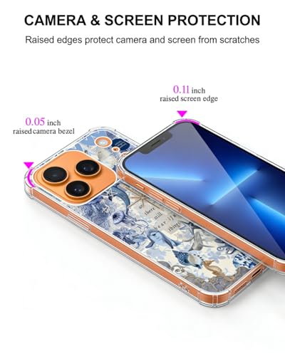 Blue Ocean Aesthetic Phone Case Compatible with iPhone 17 Pro Max, Summer Sea Animals Phone Cover for iPhone 17 Pro Max - color: Blue Coast