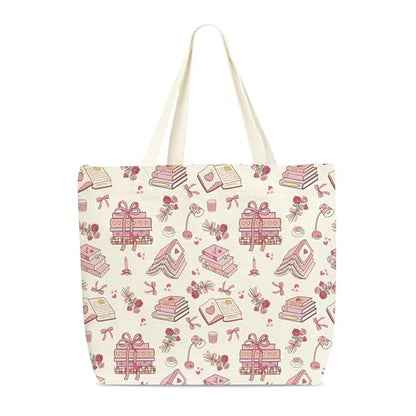 Pink Canvas Bag - style: Pink Books