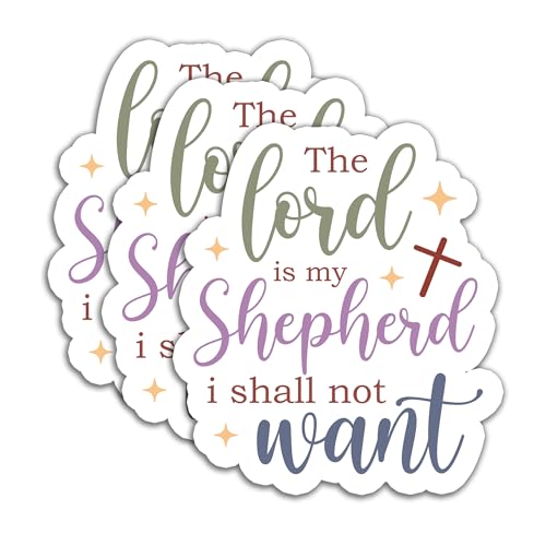 (3Pcs) The Lord is My Shepherd Psalm 23:1 Sticker Christian Bible Scripture - color: The Lord is My Shepherd Cross