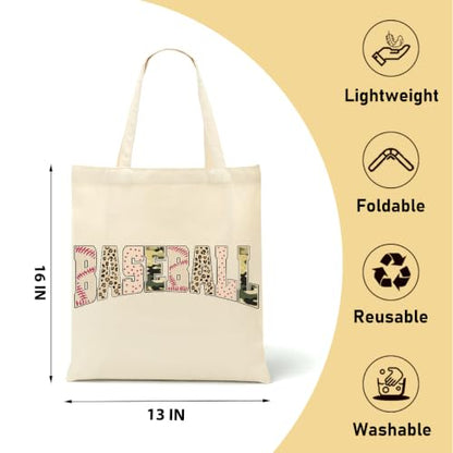 Faith Canvas Tote Bag, Christian Gifts for Women Mama Sister Inspirational Bible Verse Birthday Christmas - color: Leopard 874