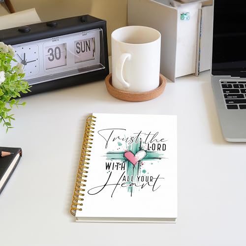 ROXMART Christian Glitter Spiral Notebook, Bible Verse Journal, Christian Gifts for Women, Trust in the Lord with All Your Heart Religious Scripture Hardcover Notebook Journal, 5.5x8.3 Inch - color: Style 01