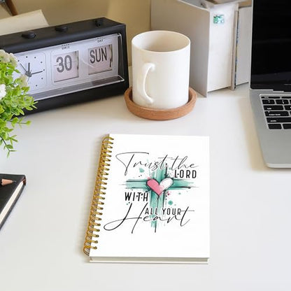 ROXMART Christian Glitter Spiral Notebook, Bible Verse Journal, Christian Gifts for Women, Trust in the Lord with All Your Heart Religious Scripture Hardcover Notebook Journal, 5.5x8.3 Inch - color: Style 01