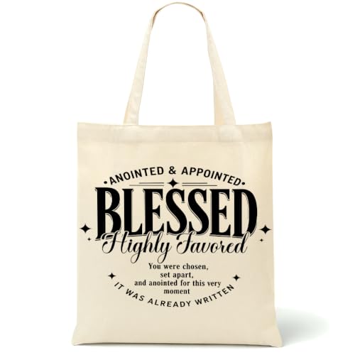 Faith Canvas Tote Bag, Christian Gifts for Women Mama Sister Inspirational Bible Verse Birthday Christmas - color: Blessed Faith 876