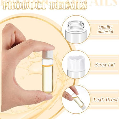 Lallisa 80 Pcs 7 ml Glass Vials with White Screw Caps and Plastic Stoppers, 2 Dram Clear Small Leakproof Bottles Bulk, Mini Liquid Sample Vials for Essential Oils, Sample, DIY Craft - color: Clear with White Cap, size: 7 ml