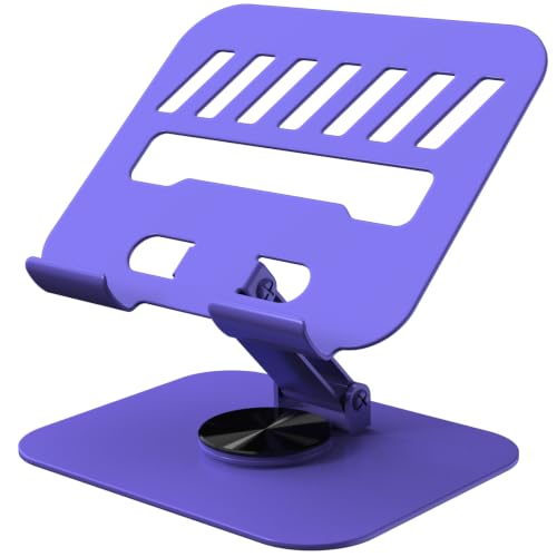 Metal Tablet Stand Holder Adjustable for iPad Kindle Tab, Purple - color: Purple