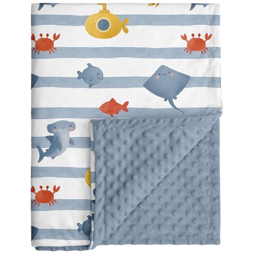 Fleece Baby Blankets for Girls & Boys, Infant Toddler Blanket - color: Blue Ocean