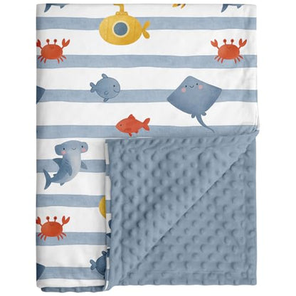 Fleece Baby Blankets for Girls & Boys, Infant Toddler Blanket - color: Blue Ocean