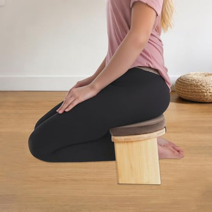 Folding Meditation Bench, Bamboo Squat Chair Prayer Kneeler Seiza Chair