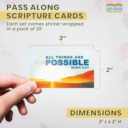 Pass It On Scripture Cards, Sunrise, All Things are Possible, Mark 9:23, Pack of 25 — Inspirational Bible Verse Wallet Cards, Devotional, Bible Study - Small Christian Greetings for Encouragement - color: All Things are Possible