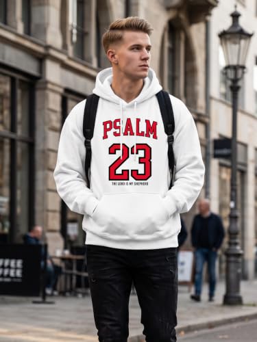 Tewmeu Christian Hoodies for Men Christian Jersey Bible Verse Sweatshirt - color: White, size: X-Large