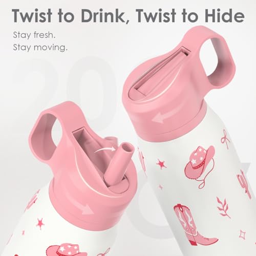 Cowgirl Water Bottle with Twist Lid Insulated Stainless Steel 20oz, Travel Water Bottles for Sports & Gym, Gift for Women Girfriend Birthday Christmas - color: Cowgirl
