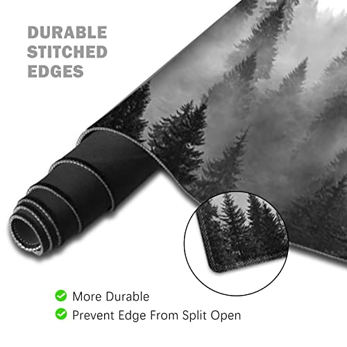ToLuLu Extended Gaming Mouse Pad, Ergonomic Keyboard Mouse Wrist Rest Set - color: Tree Forests