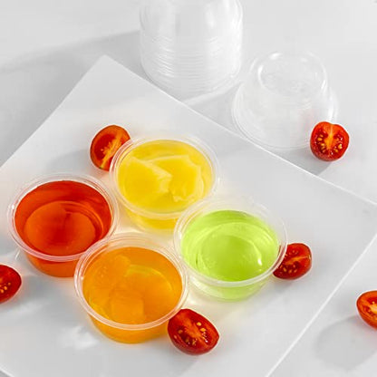 200 Sets - 2 oz Jello Shot Cups,Condiment Containers with Lids - color: 2oz-200 sets with lids