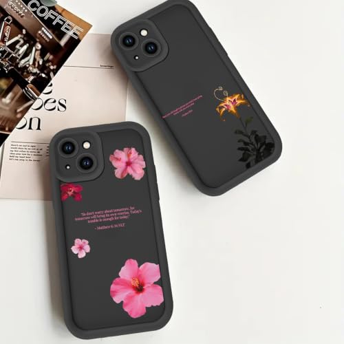 Psalms 30:5 Bible Verse Jesus Christian Flower Phone Case for iPhone 14 Case Shockproof Soft Protective for Women Men Cover Funda for iPhone 14 6.1 Inch - color: Flower