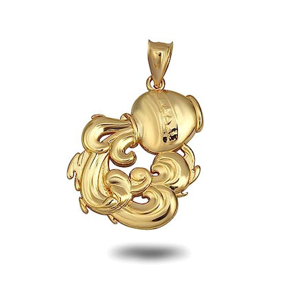 Zodiac Astrology Character Symbol Pendant 14k Gold Parent - color: Yellow 14k Gold, size: With 20" Chain, style: Aquarius