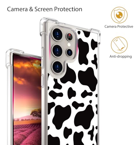 for Samsung Galaxy S25 Ultra Case - Black Cow Print - color: Black Cow Print, size: Galaxy S25 Ultra