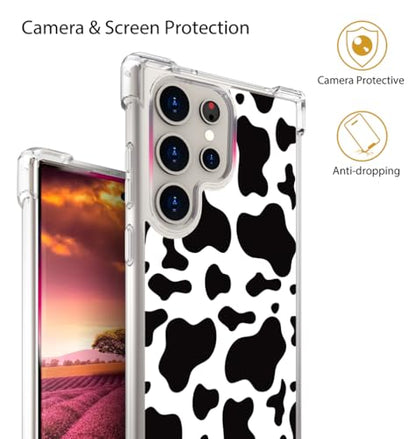 for Samsung Galaxy S25 Ultra Case - Black Cow Print - color: Black Cow Print, size: Galaxy S25 Ultra