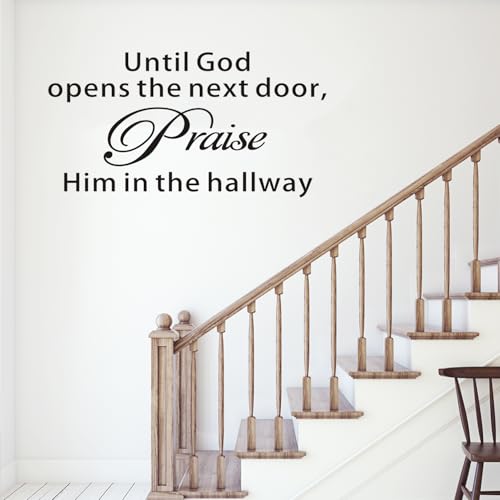 VODOE Scripture Wall Stickers for Bedroom: Apply in Under 30 Min - color: Until God Opens the Next Door, size: Small