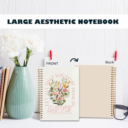 BearCake Prayer Journal for Women, Bible Journaling Notebook, Christian Gifts for Women, Let All That You Do Be Done in Love Prayer Journal for Women, Bible Journal Hardcover Spiral Notebook 5.5x8.3 - color: white Bible-16/14