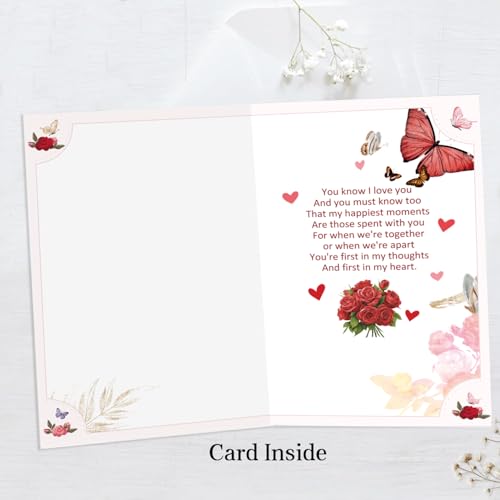 UUEFKTN Sweet Anniversary Card for Wife Partner, Heartfelt Wedding Anniversary Card for WIfe from Husband. - color: #2