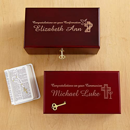 Let's Make Memories Personalized Locking Heirloom Confirmation Keepsake Box – Memento Storage – Celebrate Faith – Engrave with Name - style: Locking Heirloom - Confirmation