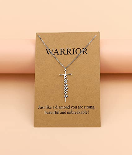 Lcherry Faith Cross Pendant Necklace for Women Religious Christian Jewelry Birthday Christmas Gifts for Women - style: 38-Warrior