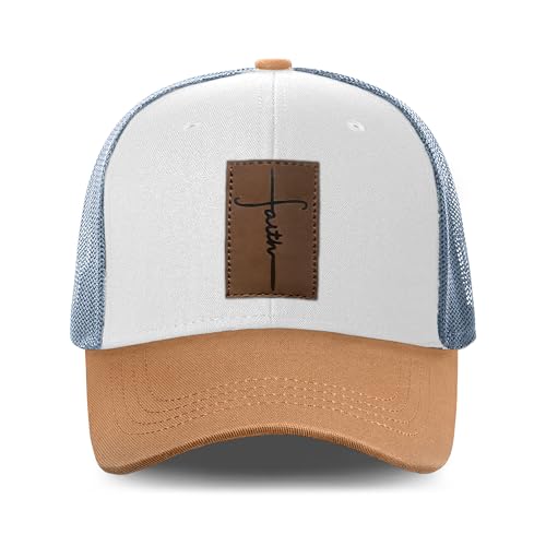 Christian Hats for Men & WomenJesus Cross HatChristianReligious GiftsforVarious Festivals&BirthdaysFaith Baseball/Trucker Cap - color: White