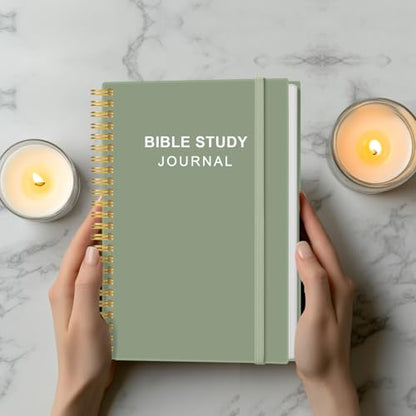 Heveboik Bible Study Journal – Church Notes Notebooks – Note Taking & Journaling Kit, 5.8" x 8.5", Green - color: Green