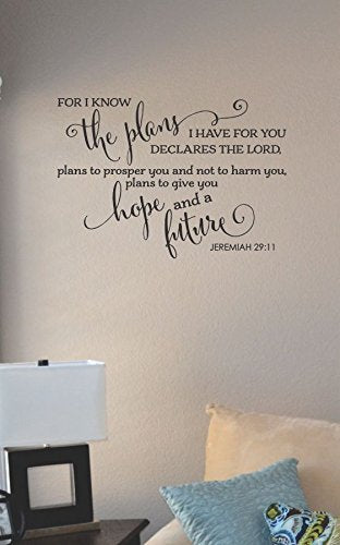 JS Artworks for I Know The Plans I Have for You declares The Lord... Vinyl Wall Art Decal Sticker