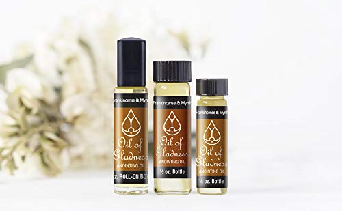 Oil of Gladness Frankincense and Myrrh Anointing Oil - Oil for Daily Prayer, Ceremonies, and Blessings 1/3 oz Roll-On - size: 0.3 Fl Oz (Pack of 1)