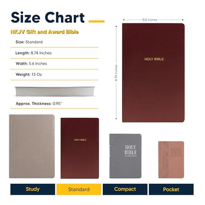 Personalized NKJV Small Print Bible for Adult, Name Engraved, Standard Size - color: Burgundy, style: New King James Version