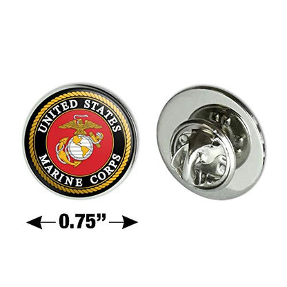 Marines USMC Emblem Black Yellow Red Metal 0.75" Lapel Hat Pin Tie Tack