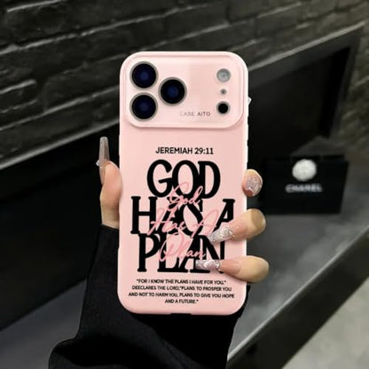 God Has A Plan Christian iPhone Case, Bible Verse Design Phone Case for iPhone 17 Pro Max 16 15 Plus 14 13 12, Shockproof Durable Protective Case (Black,iPhone 17 Pro Max) - color: Black, size: iPhone 17 Pro Max