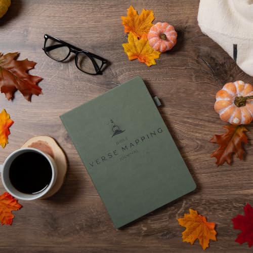 Graceful By Design Bible Verse Mapping Journal, Vegan Leather - color: Camo Green