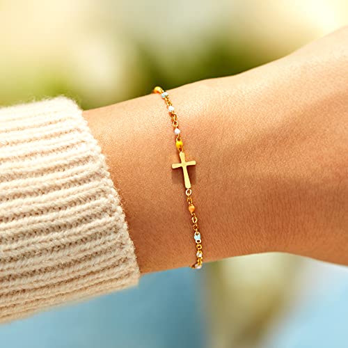 STORYJEWELLERY Christian Gifts for Women, Religious Confirmation and Baptism Gifts, Cross Bracelet for Women, Easter Gift, Encouragement Presents, Christian Jewelry - color: Be Still & Know