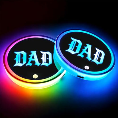 Dad Style Car LED Cup Holder Lights Vibration Sensor Cups Coasters - color: Dad