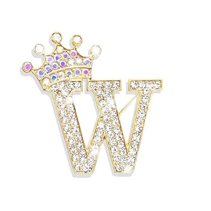 Brooches and Pins for Women A-Z Letter Rhinestone Brooch Pin Jewelry Gifts - color: B4