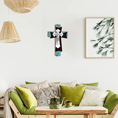 Yookeer Large Wooden Christian Wall Cross Religious Decor Art