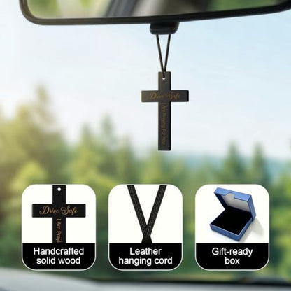 Drive Safe Cross Car Ornament, Christian Prayer Gift - color: Drive Safe