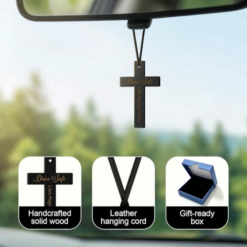 Drive Safe Cross Car Ornament, Christian Prayer Gift - color: Drive Safe