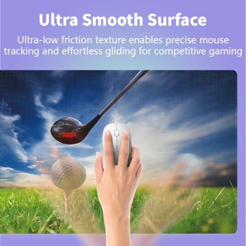 Golf Tee Off Large Mouse Pad, Sports Course Green Grass Scenery Desk Mat - color: Golf Design